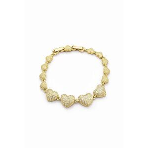 Dazzling Gold l Pave Heart Link Adjustable Bracelet New